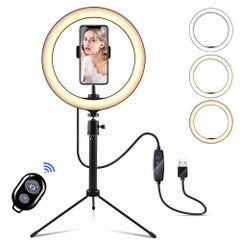 Generic LED Ring Light With Adjustable Tripod MultiColour 30x4x26.5cm  - Image 4