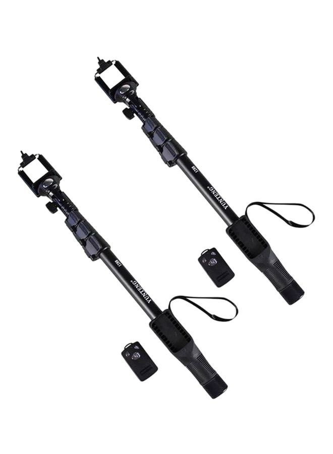 Yunteng - 2-Piece Selfie Stick For Smartphones With Shutter Remote Control Black - Image 1