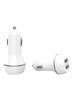 وبو شاحن سيارة بمنفذ USB مزدوج أبيض/فضي  - Image 2