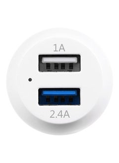 وبو شاحن سيارة بمنفذ USB مزدوج أبيض/فضي  - Image 3