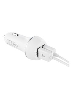 وبو شاحن سيارة بمنفذ USB مزدوج أبيض/فضي  - Image 4