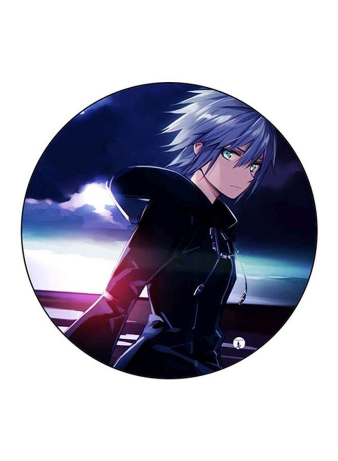 Video Game Kingdom Hearts Print Mouse Pad Black/Blue/Purple