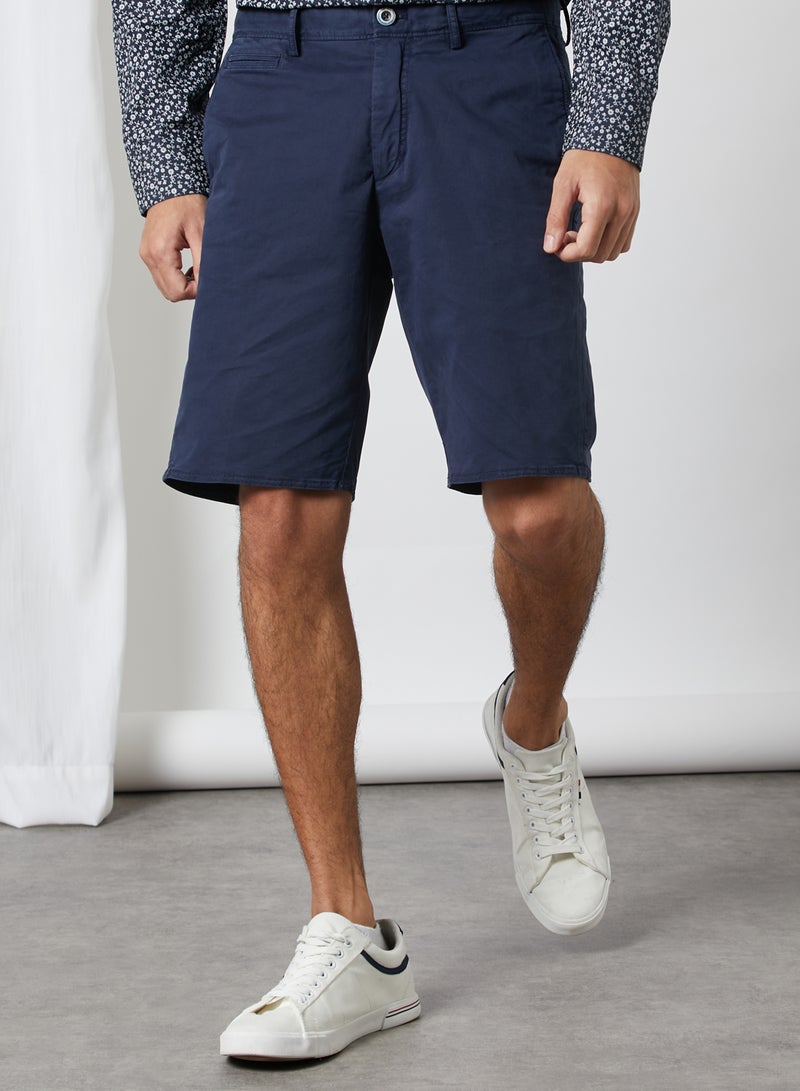 MANGO Chino Style Bermuda Shorts Navy - Image 1