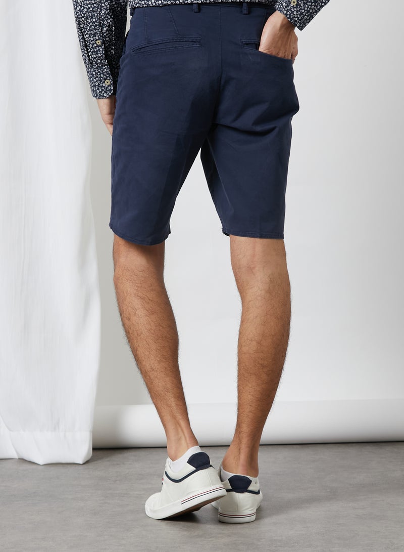 MANGO Chino Style Bermuda Shorts Navy - Image 4
