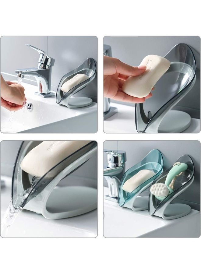 ISank Leaf Shape Soap Holder Light Green 13.5cm  - Image 2