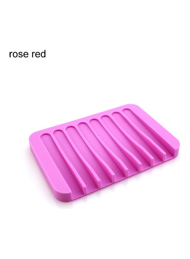 آيسانك حامل صابون من السيليكون أحمر وردي 11.5سم