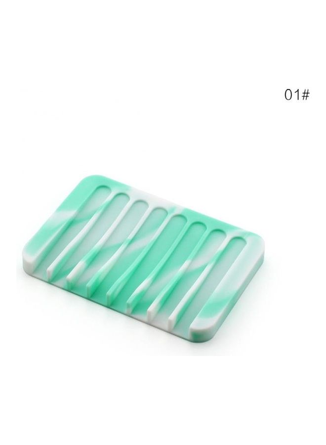 آيسانك حامل صابون من السيليكون أخضر نعناعي وأبيض 11.5سم - Image 1