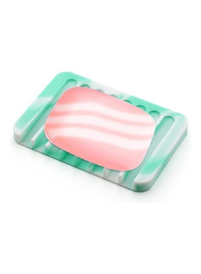 آيسانك حامل صابون من السيليكون أخضر نعناعي وأبيض 11.5سم - Image 2