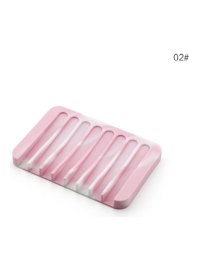 ISank Silicone Soap Holder Pink & White 11.5cm  - Image 1