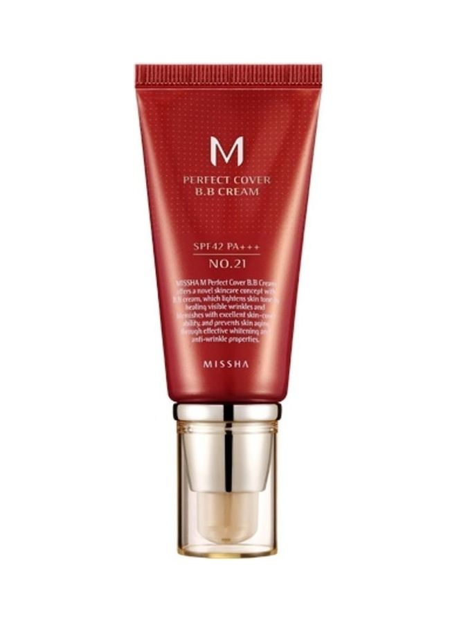 Missha - Perfect Cover BB Cream SPF 42 PA+++ 21 Light Beige - Image 1