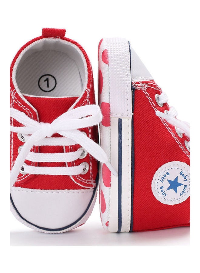 Baby Shoes Soft Sole Fashion Canvas Infant Toddler Sports Red - Image 3