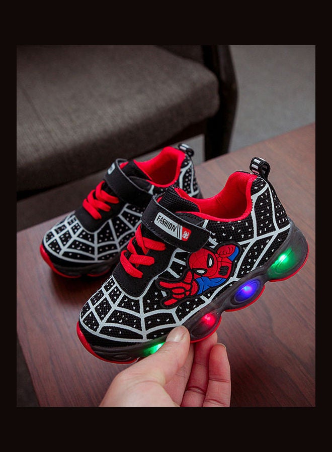 Fashion Cool Baby Girls Boys Casual Sports Shoes With LED Luminous Black - Image 2