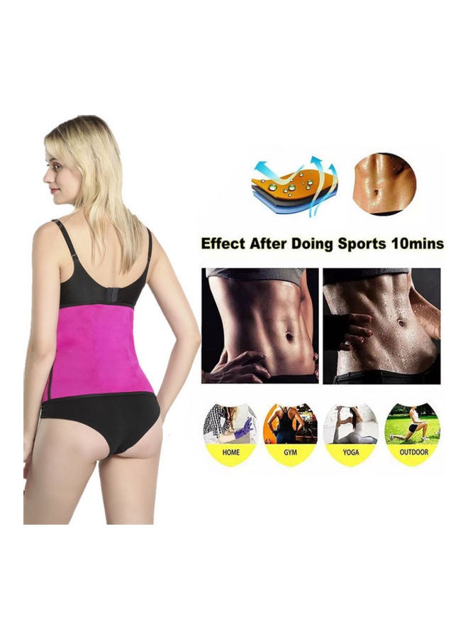 بيوينتي حزام تنحيف البطن بتفاصيل سحاب وردي/ أسود - Image 3