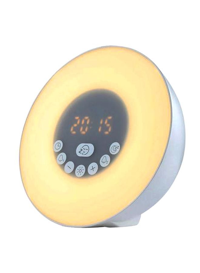 كروني منبه رقمي أبيض/بيج/أسود 16.8x16.8x9.3سم - Image 1