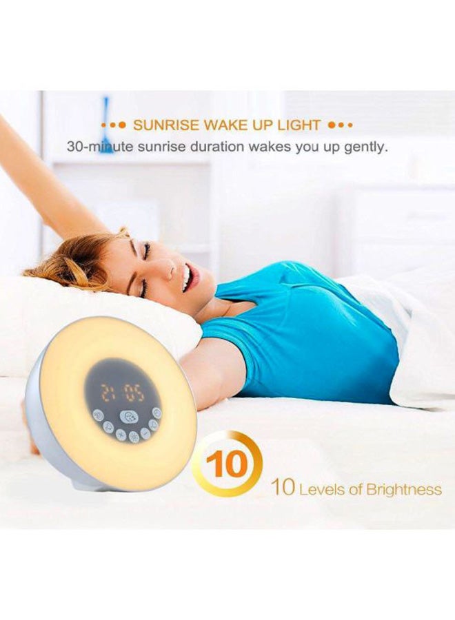 كروني منبه رقمي أبيض/بيج/أسود 16.8x16.8x9.3سم - Image 2