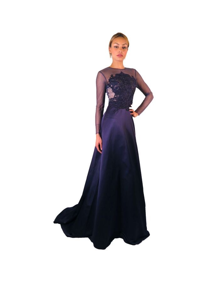 CHRISTOPHE GUILLARME Full Sleeves Maxi Dress Blue 