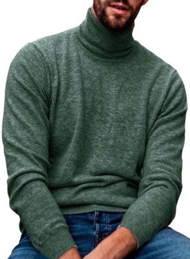 Knitted Pullover Sweater Green  - Image 1