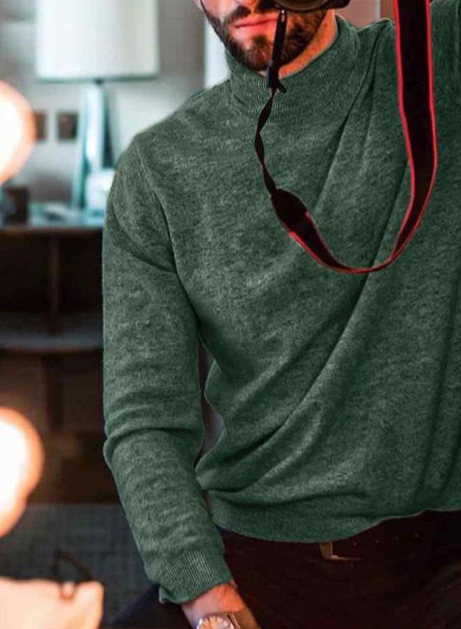 Knitted Pullover Sweater Green  - Image 2