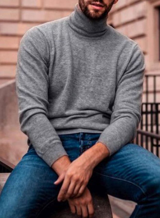 Knitted Pullover Sweater Grey  - Image 3