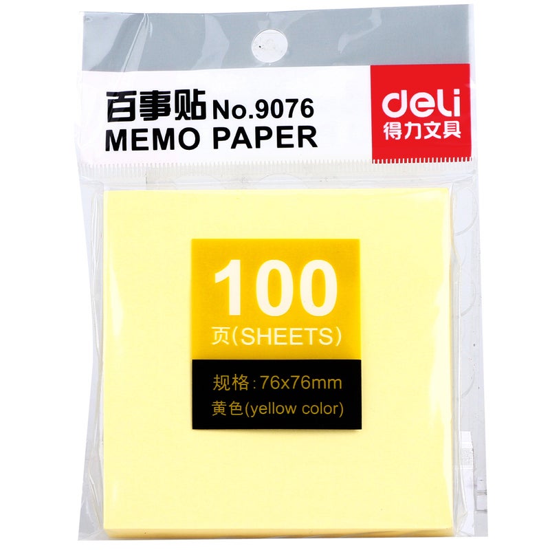 فريت مجموعة أوراق ملاحظات ذاتية اللصق مكونة من 100 ورقة أصفر - Image 2