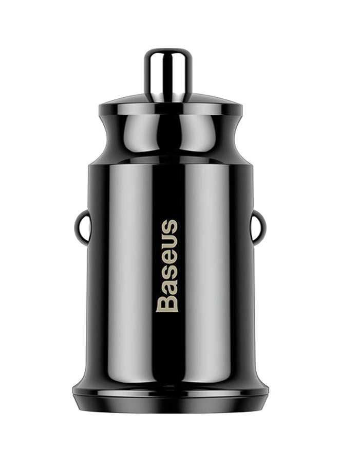 Baseus Fast Dual USB Mini Car Phone Charger Travel Adapter For Mobile Phones Black - Image 1