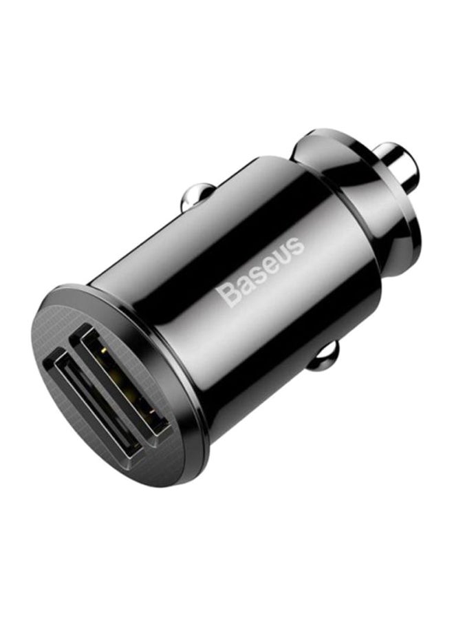Baseus Fast Dual USB Mini Car Phone Charger Travel Adapter For Mobile Phones Black - Image 3