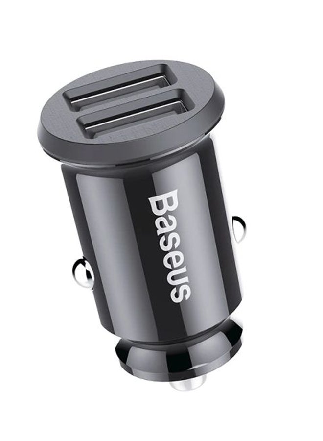 Baseus Fast Dual USB Mini Car Phone Charger Travel Adapter For Mobile Phones Black - Image 4