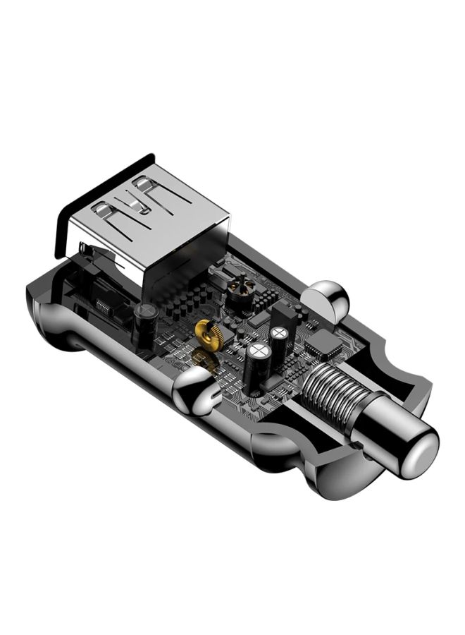 Baseus Fast Dual USB Mini Car Phone Charger Travel Adapter For Mobile Phones Black - Image 5