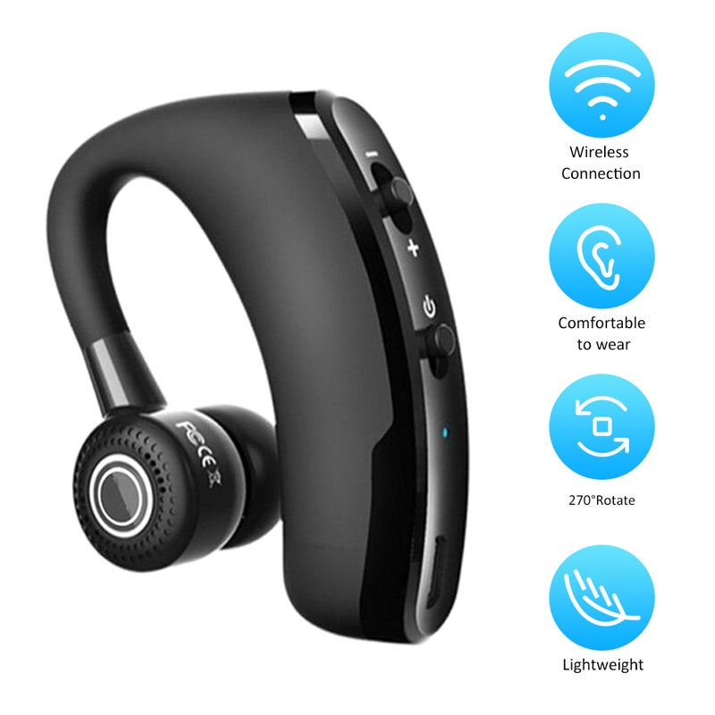سماعة أذن لاسلكية V9 للسيارة تعمل بتقنية البلوتوث أسود - Image 1