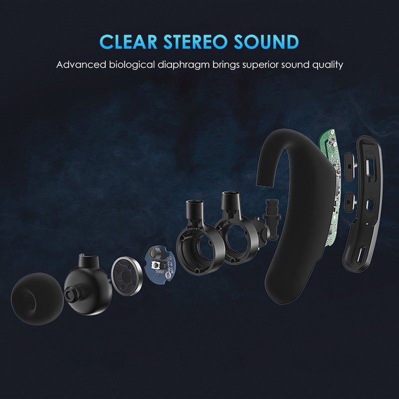 سماعة أذن لاسلكية V9 للسيارة تعمل بتقنية البلوتوث أسود - Image 4