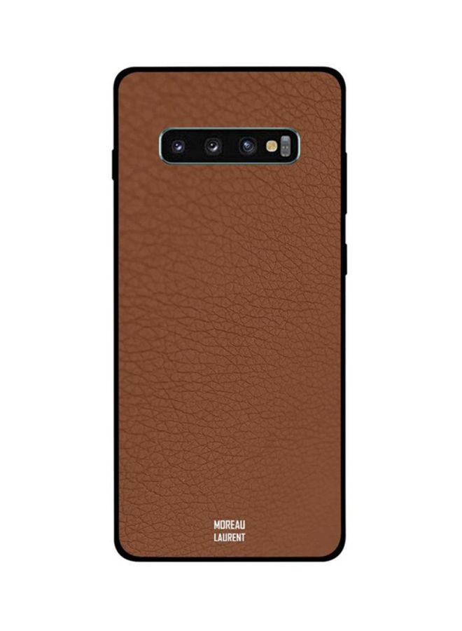 Moreau Laurent Protective Case Cover For Samsung Galaxy S10 Plus Brown Leather