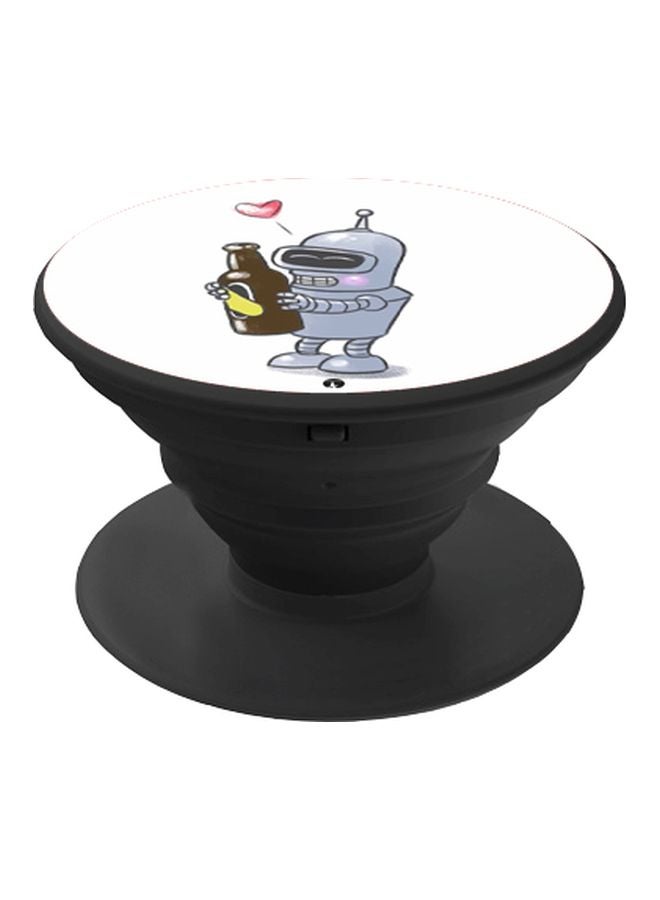 BP Cartoon Printed Pop Socket Phone Holder White/Grey/Black - Image 1