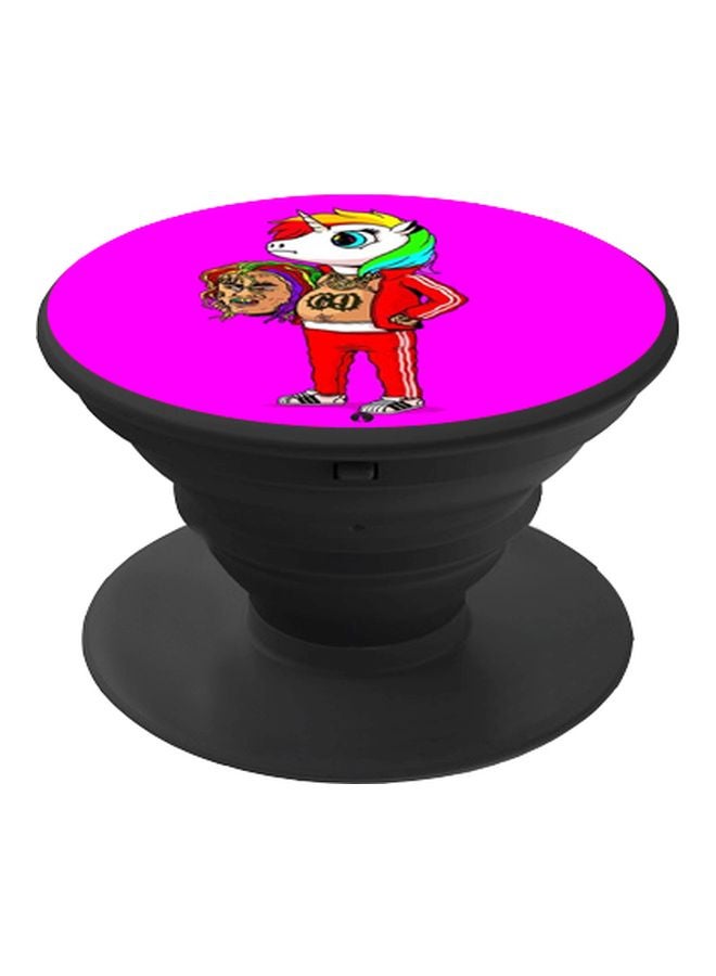 BP Cartoon Printed Pop Socket Phone Holder Purple/Red/Black - Image 1