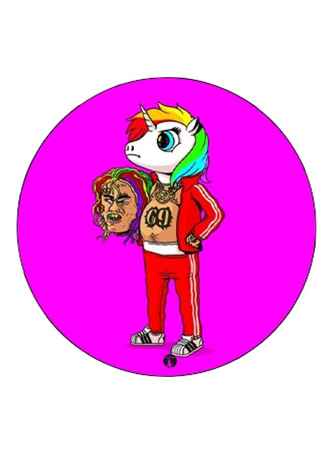 BP Cartoon Printed Pop Socket Phone Holder Purple/Red/Black - Image 2