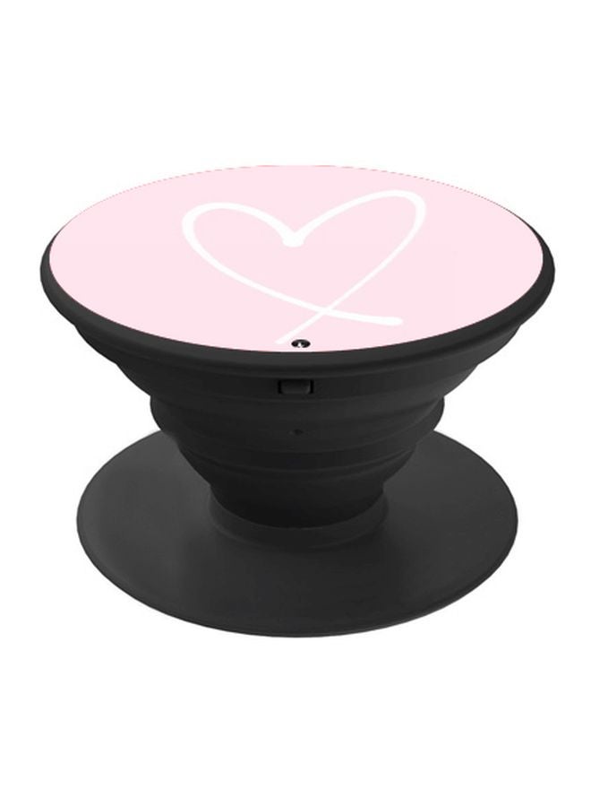 BP Heart Printed Pop Socket Phone Holder Pink/White/Black - Image 1