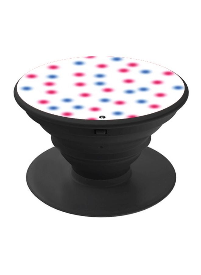 BP Dot Printed Pop Socket Phone Holder White/Red/Black - Image 1