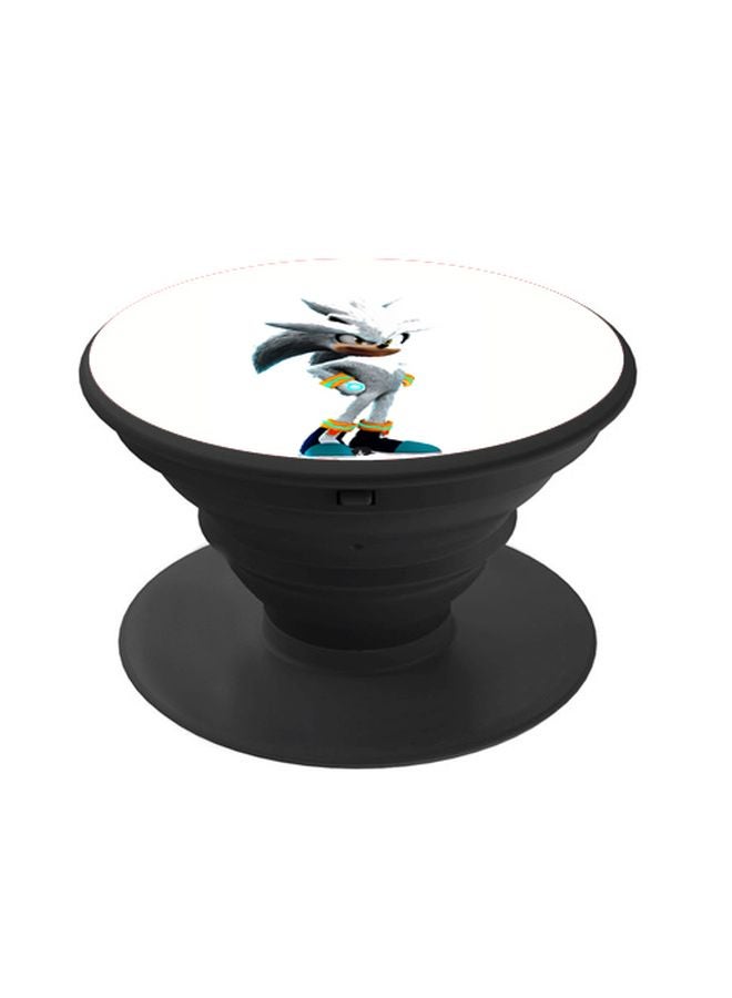 BP Sonic Printed Pop Socket Phone Holder White/Grey/Blue - Image 1
