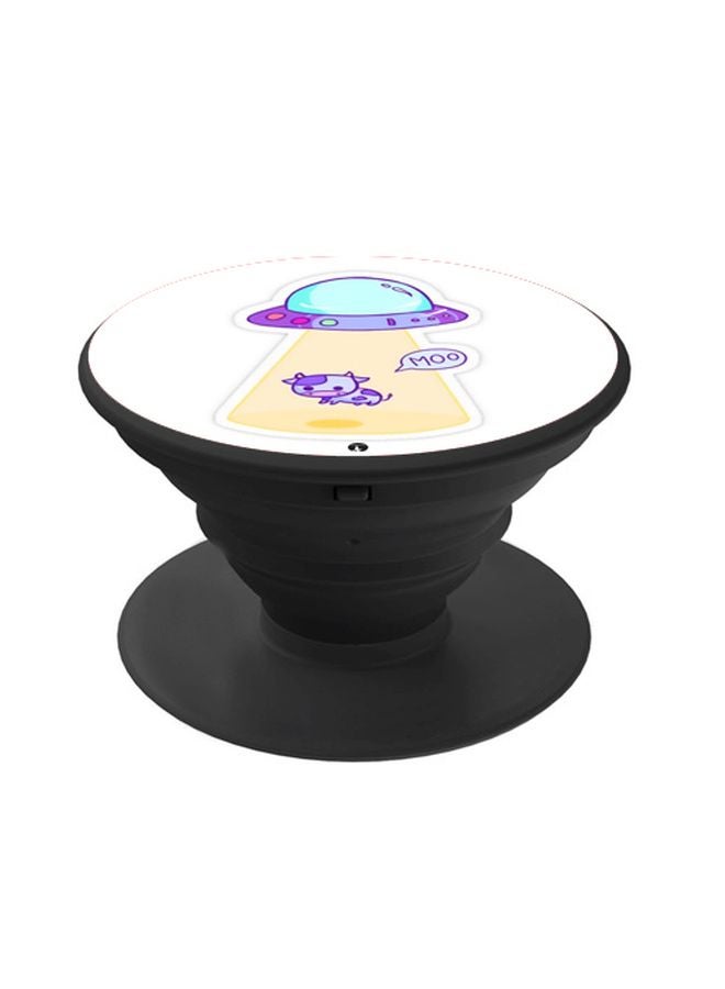 BP UFO Printed Pop Socket Phone Holder White/Yellow/Black - Image 1