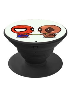 Spiderman And Deadpool Printed Pop Socket Phone Holder White/Red/Black