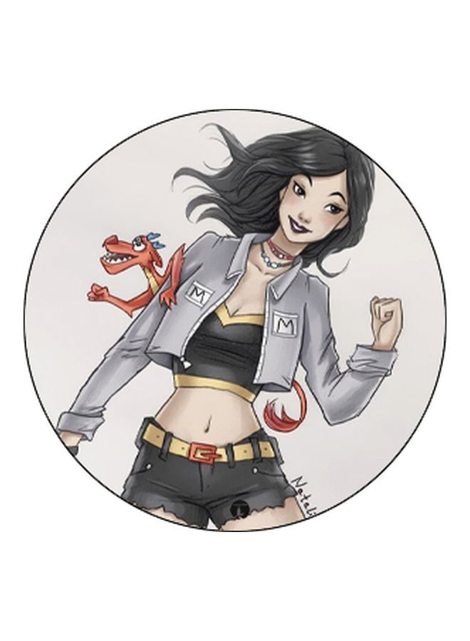 بي بي حامل هاتف على شكل مقبض أصابع منبثق بطبعة رسومات كرتونية رمادي - Image 2