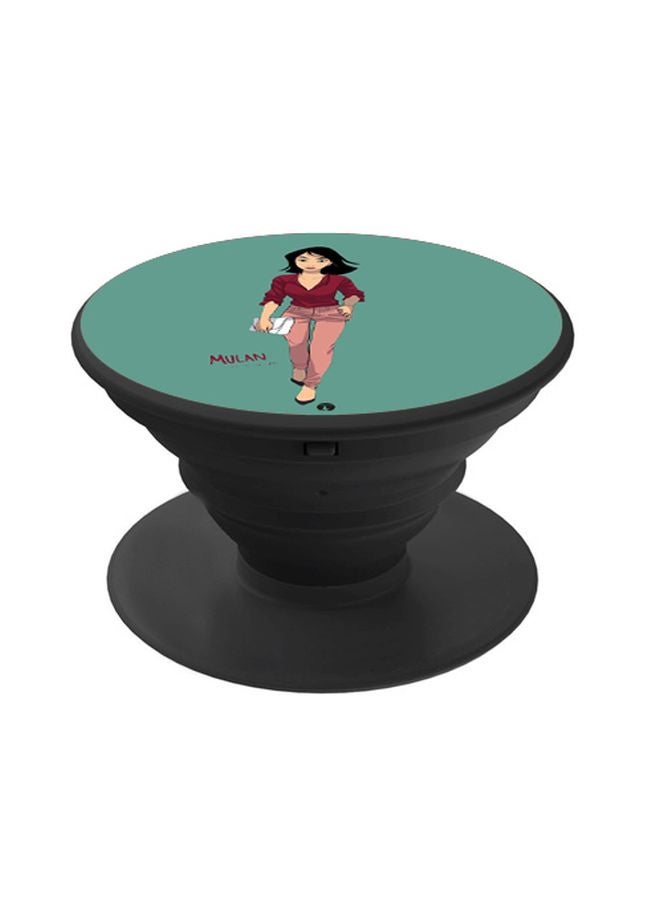 BP Cartoon Printed Pop Socket Phone Holder Green/Brown/Maroon - Image 1