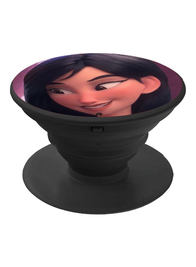 BP Cartoon Printed Pop Socket Phone Holder Brown/Maroon - Image 1