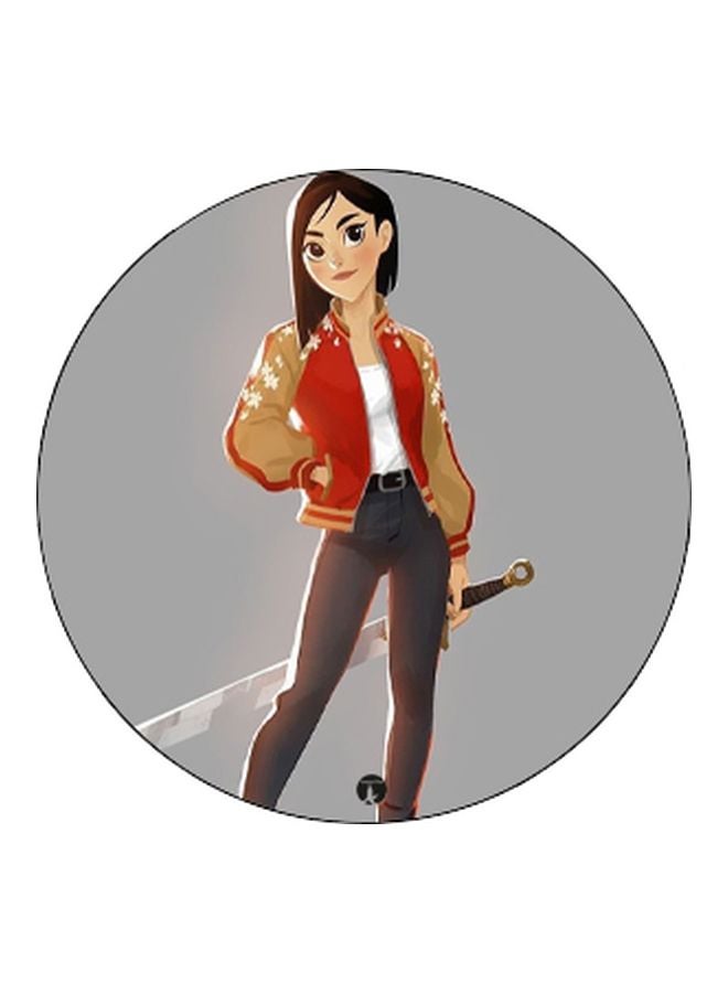 بي بي حامل هاتف على شكل مقبض أصابع منبثق بطبعة رسومات كرتونية رمادي/أحمر - Image 2