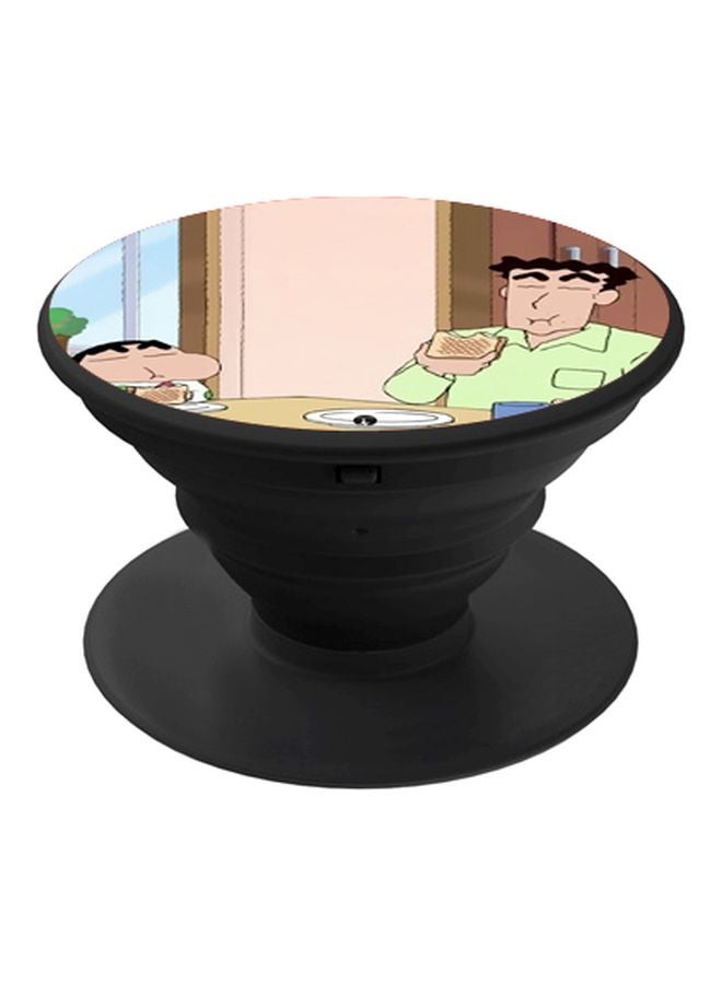 بي بي حامل هاتف بوب سوكيت بطبعة صورة من مسلسل "Shin-Chan" بيج/ أخضر/ أسود - Image 1