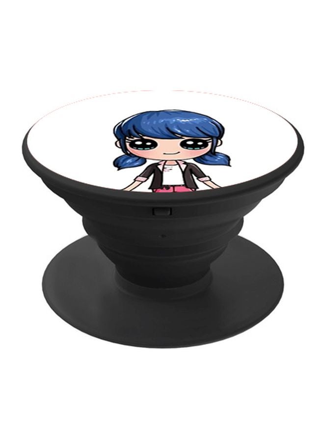 BP Cartoon Printed Pop Socket Phone Holder White/Brown/Blue - Image 1