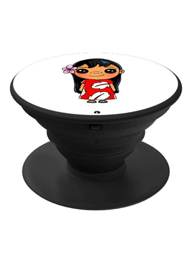 بي بي حامل هاتف على شكل مقبض أصابع منبثق بطبعة رسومات كرتونية أبيض/أحمر/أسود - Image 1