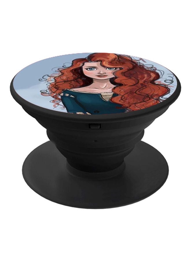 BP Cartoon Printed Pop Socket Phone Holder Blue/Brown/Black - Image 1