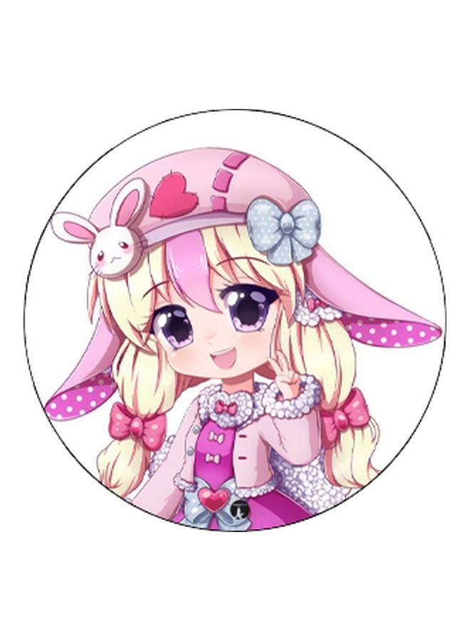 BP Cartoon Printed Pop Socket Phone Holder Pink/White/Black - Image 2