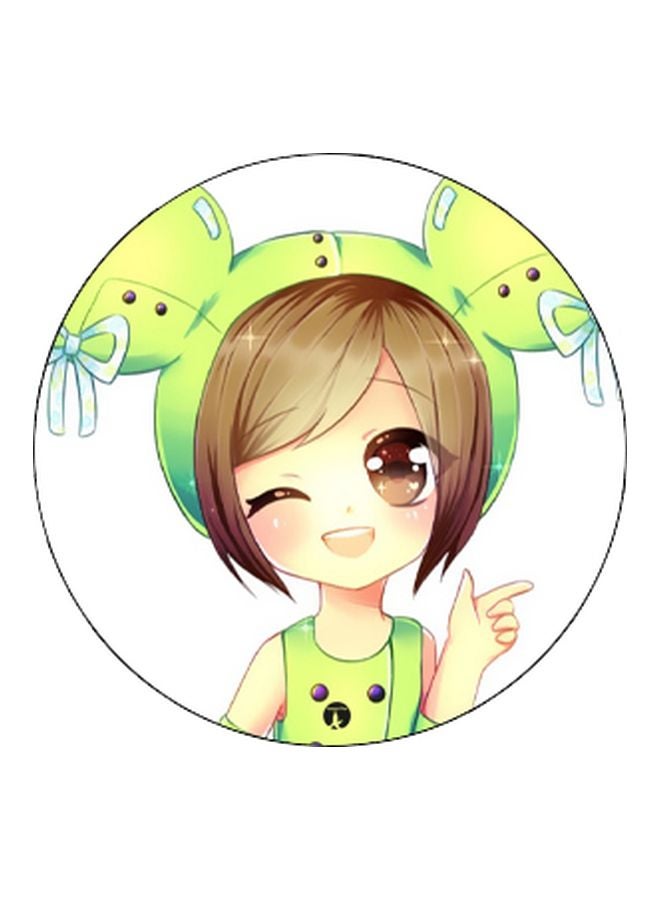 BP Cartoon Printed Pop Socket Phone Holder Green/Brown/Black - Image 2