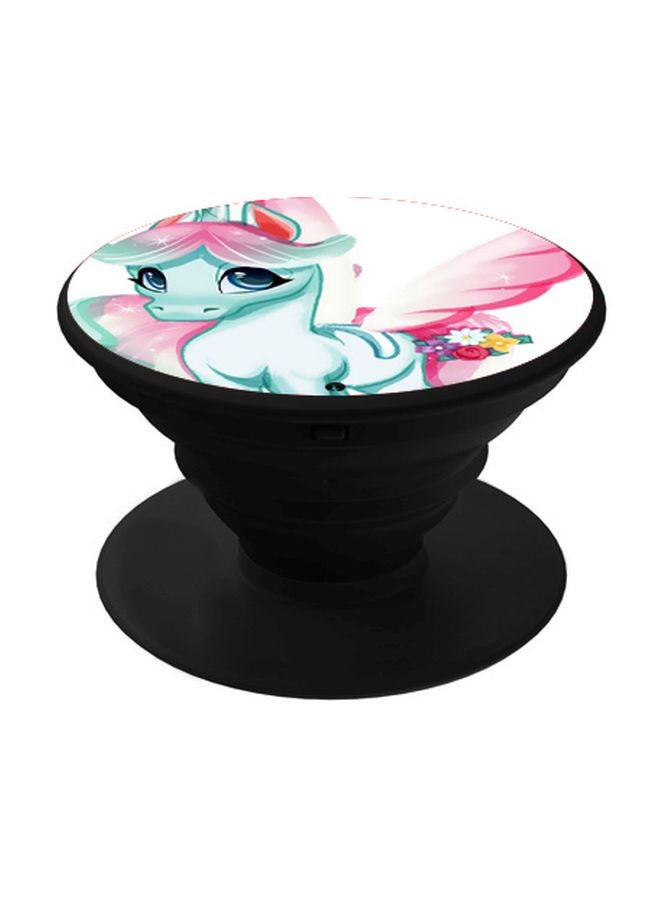 BP Glimmer Gemma Printed Pop Socket Phone Holder White/Pink/Black - Image 1
